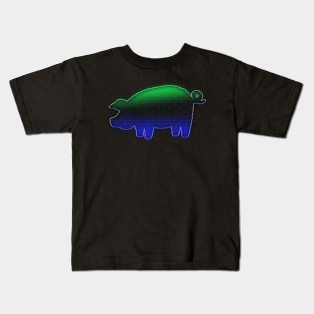 Brick Pig Forever Kids T-Shirt by Veraukoion